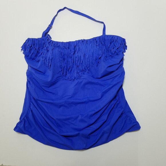 NWT Swimsuits For All Swim Set Fringe Blue Size 22 - Picture 3 of 16